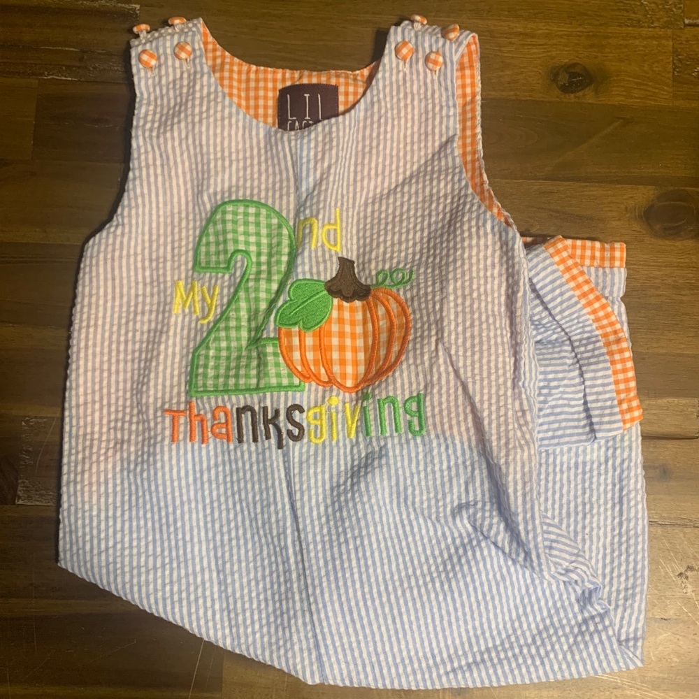 Seer Sucker Thanksgiving Boys Jon Jon